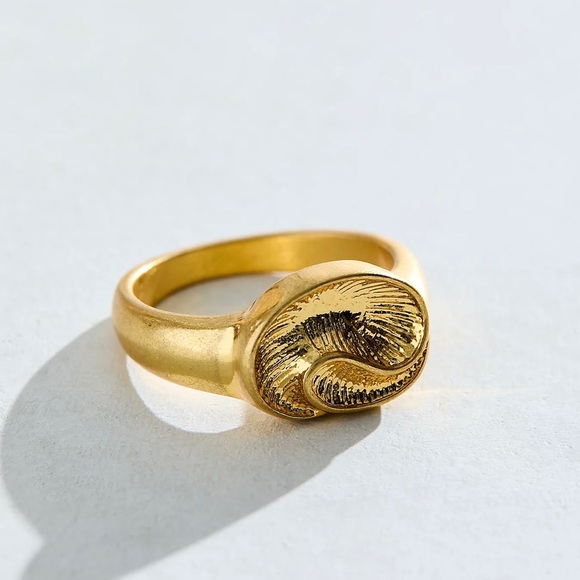 NWT Free People Semi-Precious Ring Set/Duo Gold Tone - Picture 3 of 14